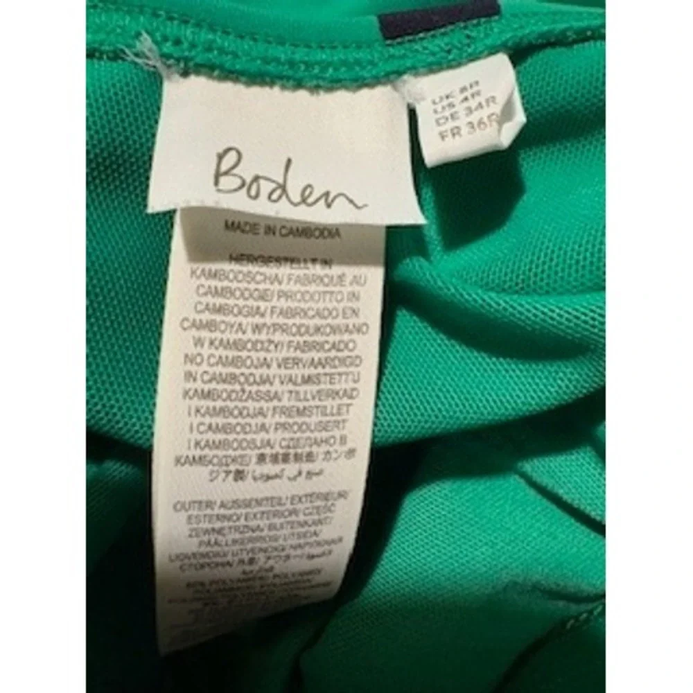 Boden Spot Talamanco Polka Dot One Piece Swimsuit 4 Green Ruched V-Neck Retro